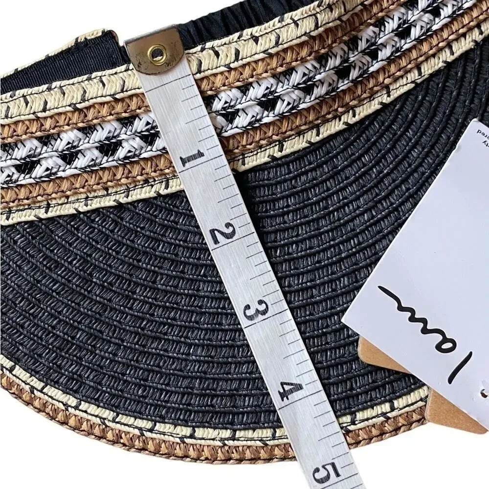 I Am Braided Black and Tan Paper Visor Women's One Size NWT